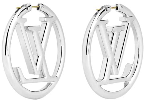 louis vuitton silver hoop earrings